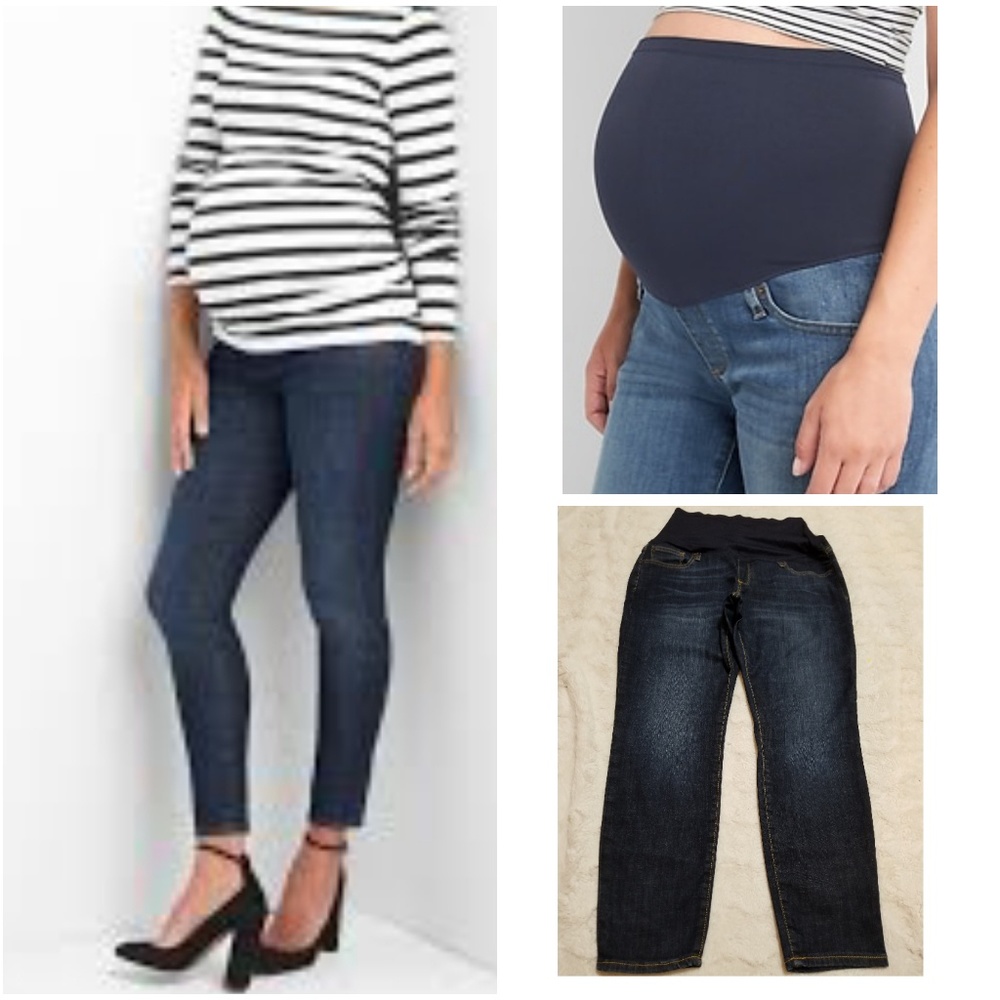 GAP MATERNITY True Skinny dark blue Jean sz31R x 2